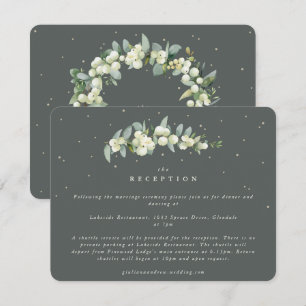 Carte D'accompagnement Réception de mariage des tiges de canneberge verte