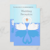 Carte D'accompagnement Réception de mariage design Swans (Devant / Derrière)