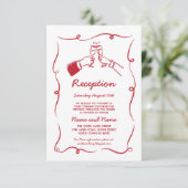 Carte D'accompagnement Réception De Mariage Dessinée À La Main Illustrée  (Debout devant)