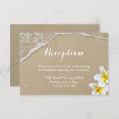 Carte D'accompagnement Réception de mariage d'été sur la plage & Plumeria (Devant / Derrière)