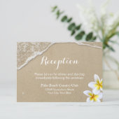 Carte D'accompagnement Réception de mariage d'été sur la plage & Plumeria (Debout devant)