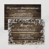 Carte D'accompagnement Réception de mariage d'hiver en bois de grange mor (Devant / Derrière)