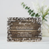 Carte D'accompagnement Réception de mariage d'hiver en bois de grange mor (Debout devant)