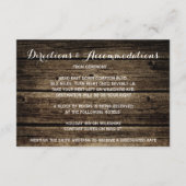 Carte D'accompagnement Réception de mariage d'hiver en bois de grange mor (Dos)