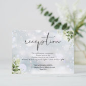 Carte D'accompagnement Réception de mariage d'hiver fleurie (Debout devant)