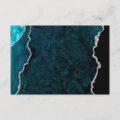 Carte D'accompagnement Réception de mariage écriture Agate Bleu sarcelle (Dos)