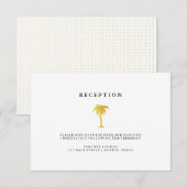 Carte D'accompagnement Réception de mariage élégant palmier en or faux (Devant / Derrière)