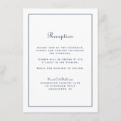 Carte D'accompagnement Réception de mariage Élégant Script Marine Bleu Cl (Devant)