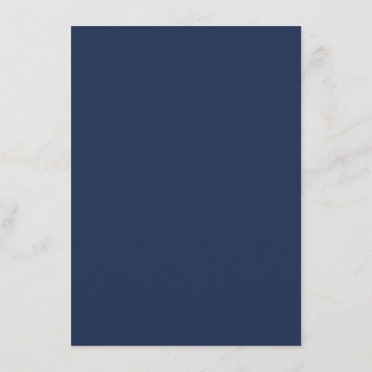 Carte D'accompagnement Réception de mariage Élégant Script Marine Bleu Cl (Dos)