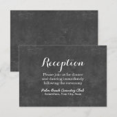 Carte D'accompagnement Réception de mariage élégant tableau noir (Devant / Derrière)