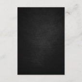 Carte D'accompagnement Réception de mariage élégante à fleurs noires (Dos)