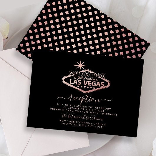 Carte D'accompagnement Réception de mariage élégante à Las Vegas