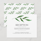 Carte D'accompagnement Réception de mariage élégante aux feuilles luxuria (Devant / Derrière)