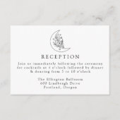 Carte D'accompagnement Réception de mariage élégante botanique lune et ét (Devant)