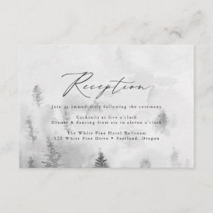 Carte D'accompagnement Réception de mariage élégante en forêt grise hiver