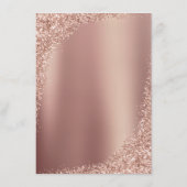 Carte D'accompagnement Réception de mariage élégante Rose Gold Glitter (Dos)