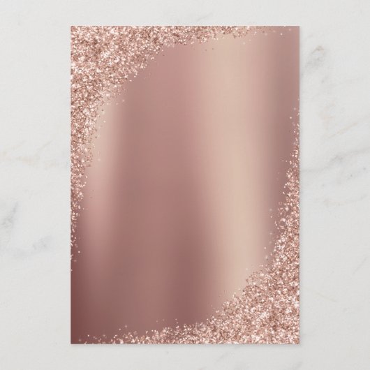 Carte D'accompagnement Réception de mariage élégante Rose Gold Glitter (Dos)