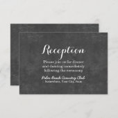 Carte D'accompagnement Réception de mariage élégante sur tableau craie (Devant / Derrière)