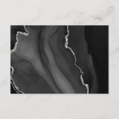 Carte D'accompagnement Réception de mariage en agate noire et or moderne (Dos)
