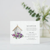 CARTE D'ACCOMPAGNEMENT RÉCEPTION DE MARIAGE EN BOIS BLANC FLORAL (Debout devant)