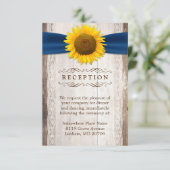 Carte D'accompagnement Réception de mariage en bois rustique avec ruban t (Debout devant)