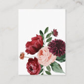 Carte D'accompagnement Réception de mariage en Bourgogne et dans le broui (Dos)