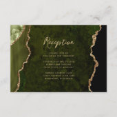 Carte D'accompagnement Réception de mariage en écriture Agate Or Vert Eme (Devant)