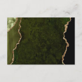 Carte D'accompagnement Réception de mariage en écriture Agate Or Vert Eme (Dos)