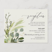 CARTE D'ACCOMPAGNEMENT RÉCEPTION DE MARIAGE EN FOLIAGE VERT EN FEUILLE D' (Devant)