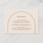 Carte D'accompagnement Réception de mariage en ivoire Boho Arch simple (Devant)