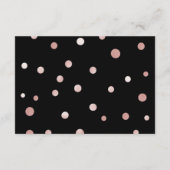 Carte D'accompagnement Réception de mariage en or et en verre noir rose I (Dos)