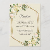 Carte D'accompagnement Réception de mariage en or rose blanche (Devant)