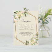 Carte D'accompagnement Réception de mariage en or rose blanche (Debout devant)