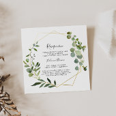 Carte D'accompagnement Réception de mariage espagnole Feuille verte tropi