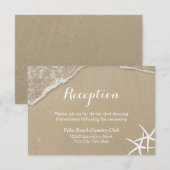 Carte D'accompagnement Réception de mariage estival sur la plage des étoi (Devant / Derrière)