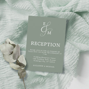 Carte D'accompagnement Réception De Mariage Et Ampersand Vert Sage Modern
