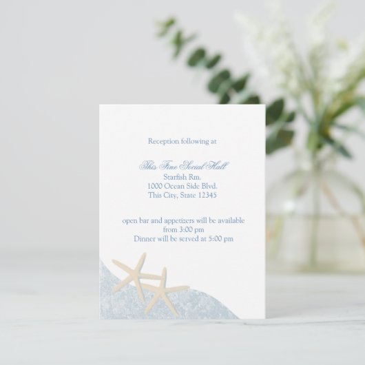 Carte D'accompagnement Réception de mariage étoile de mer (Debout devant)