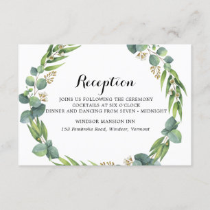Carte D'accompagnement Réception de mariage eucalyptus