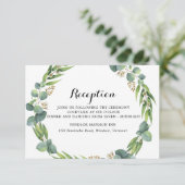 Carte D'accompagnement Réception de mariage eucalyptus (Debout devant)