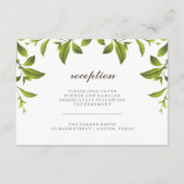 Carte D'accompagnement Réception de mariage Feuille de verdure (Devant)