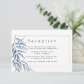 Carte D'accompagnement Réception de mariage Feuille Eucalyptus géométriqu (Debout devant)