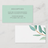Carte D'accompagnement Réception de mariage feuille fraîche Eucalyptus (Devant / Derrière)