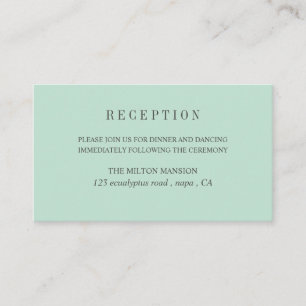 Carte D'accompagnement Réception de mariage feuille fraîche Eucalyptus