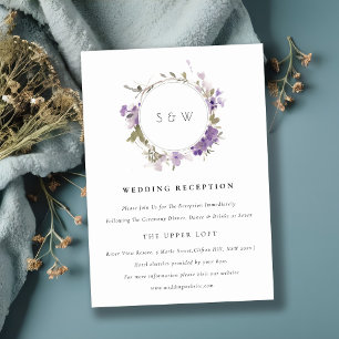 Carte D'accompagnement Réception De Mariage Fleur Lilac Meadow Chic