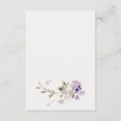 Carte D'accompagnement Réception De Mariage Fleur Lilac Meadow Chic (Dos)