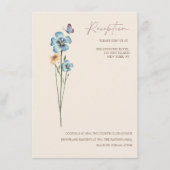 Carte D'accompagnement Réception De Mariage Fleur sauvage Colorée Simple (Devant)