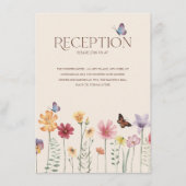 Carte D'accompagnement Réception De Mariage Fleur sauvage Colorée Simple (Devant)
