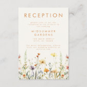 Carte D'accompagnement Réception de mariage Fleur sauvage rustique (Devant)