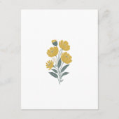 Carte D'accompagnement Réception de mariage fleuri jaune betercup (Dos)