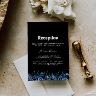 Carte D'accompagnement Réception de mariage floral bleu de la Royal Navy